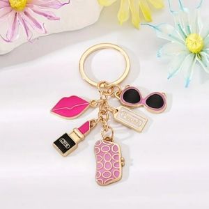 NEW Lipstick Lips Sunglasses Bag Keychain Key Ring Bag Charm